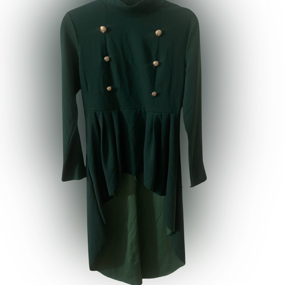 Conservative high low mock neck dress